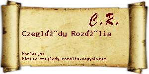 Czeglédy Rozália névjegykártya